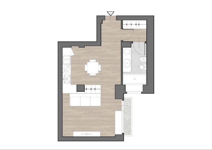 Monolocale via Lagrange 24., Torino (zona Centro) - planimetria 1