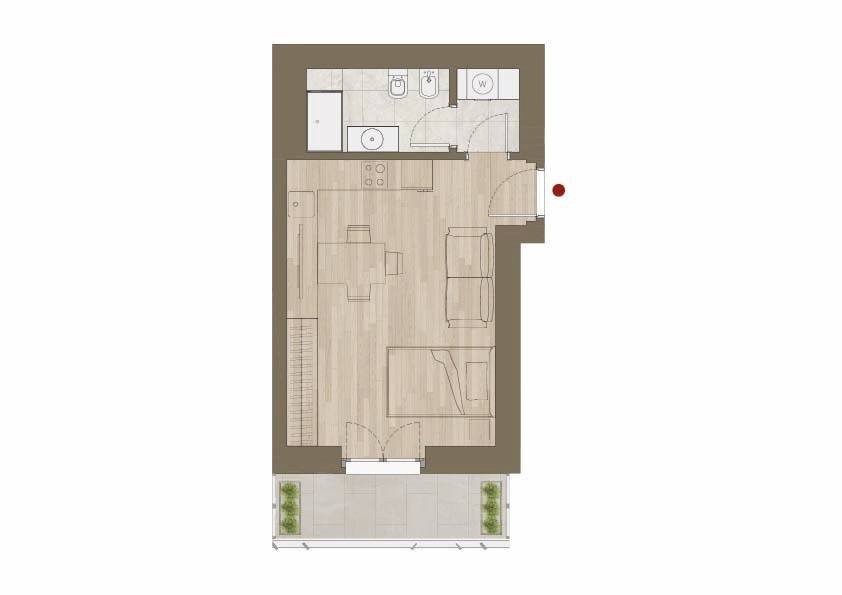 Monolocale corso Stati Uniti 21., Torino (zona Crocetta) - planimetria 1