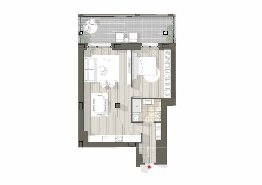 Two-room apartment corso Stati Uniti 21., Torino (neighborhood Crocetta) - floor plans 1