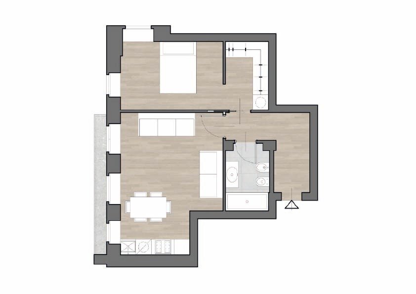 Two-room apartment via Lagrange 24., Torino (neighborhood Centro) - floor plans 1