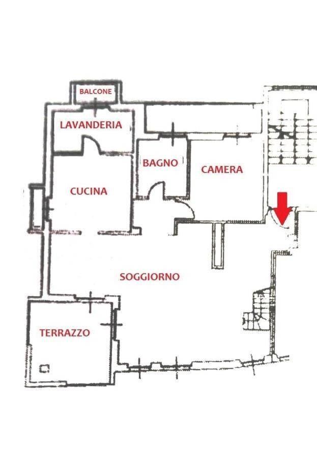 Attic via Jacopo Dal Verme, 14, Alessandria - floor plans 1