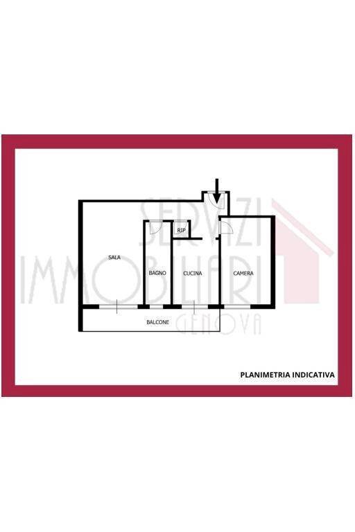 Two-room apartment via Stefanina Moro, Genova (neighborhood Marassi) - floor plans 1