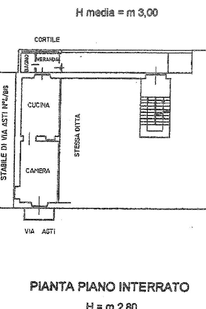 Two-room apartment Via Asti, Torino (neighborhood Borgo Po) - floor plans 1