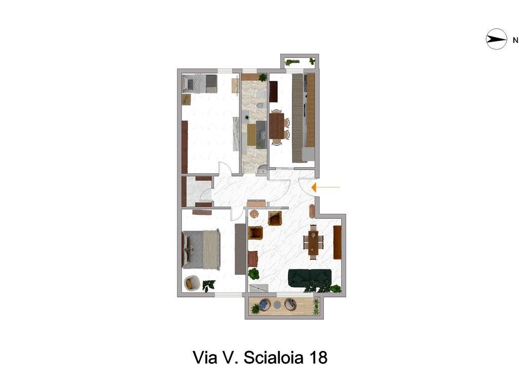 Three-room apartment Via Vittorio Scialoia, Milano (neighborhood Affori) - floor plans 1