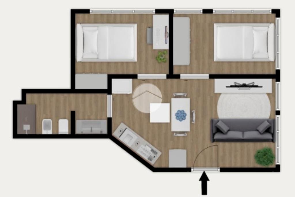 Three-room apartment Via Livigno, Milano (neighborhood Maciachini) - floor plans 1