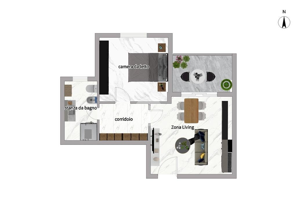 Two-room apartment Via Diego Guicciardi, Milano (neighborhood Dergano) - floor plans 1