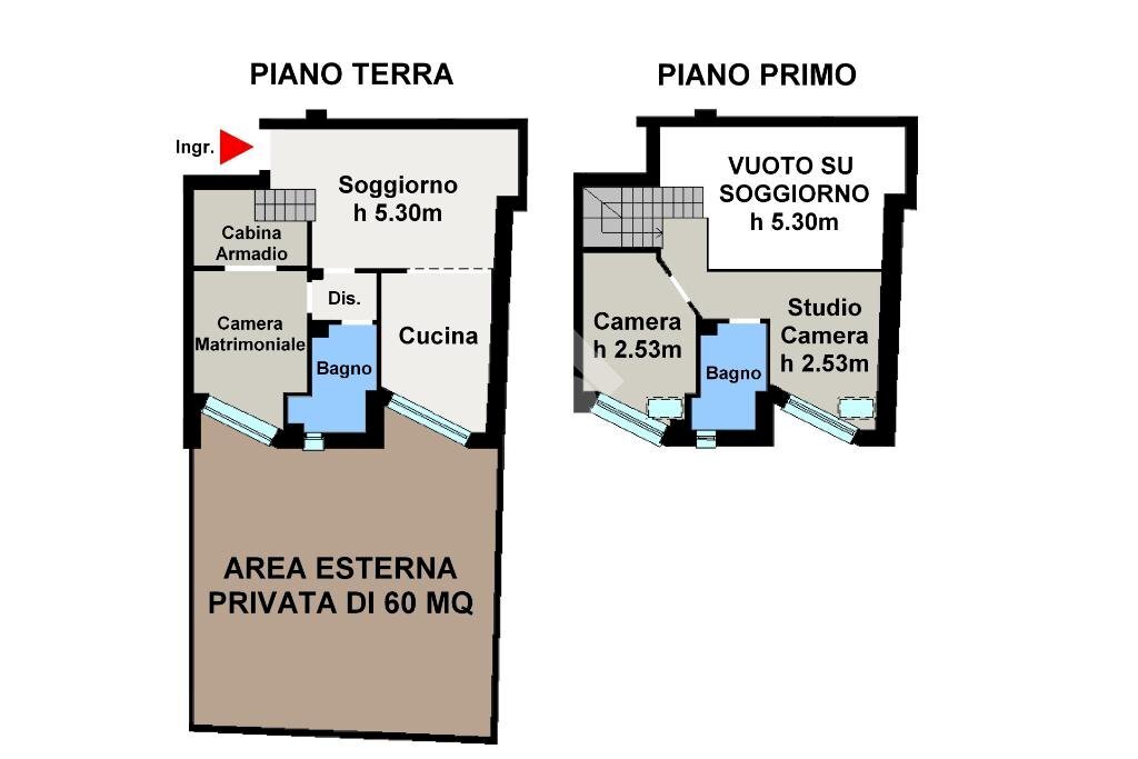 Four-room apartment Via Toti, Carugate - floor plans 1