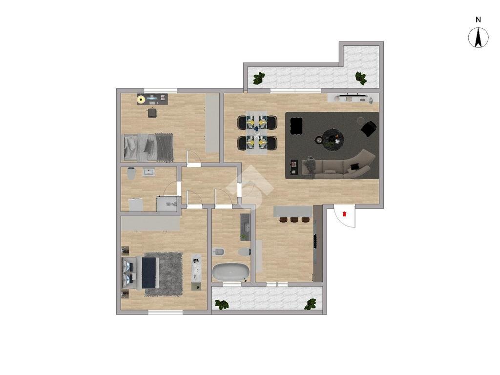 Three-room apartment Via Padre Romero, Arluno - floor plans 1