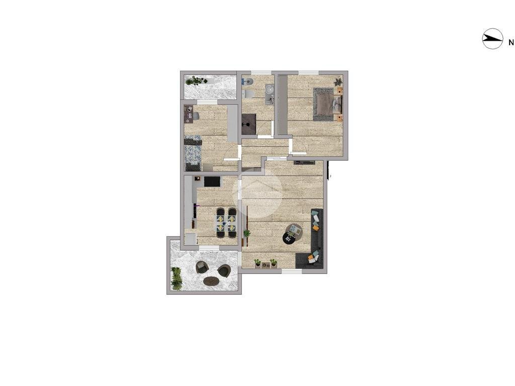 Trilocale Via L. Einaudi, Inveruno - planimetria 1