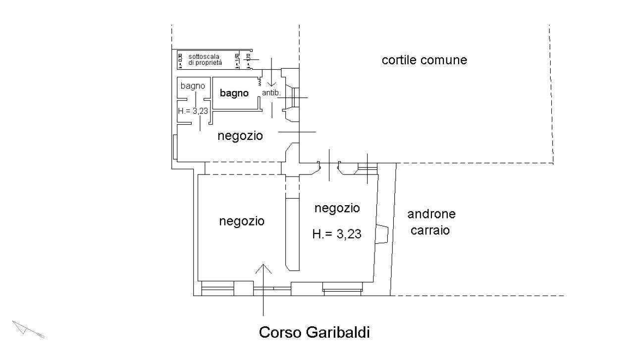 Negozio corso Giuseppe Garibaldi, 18, Borgomanero - planimetria 1