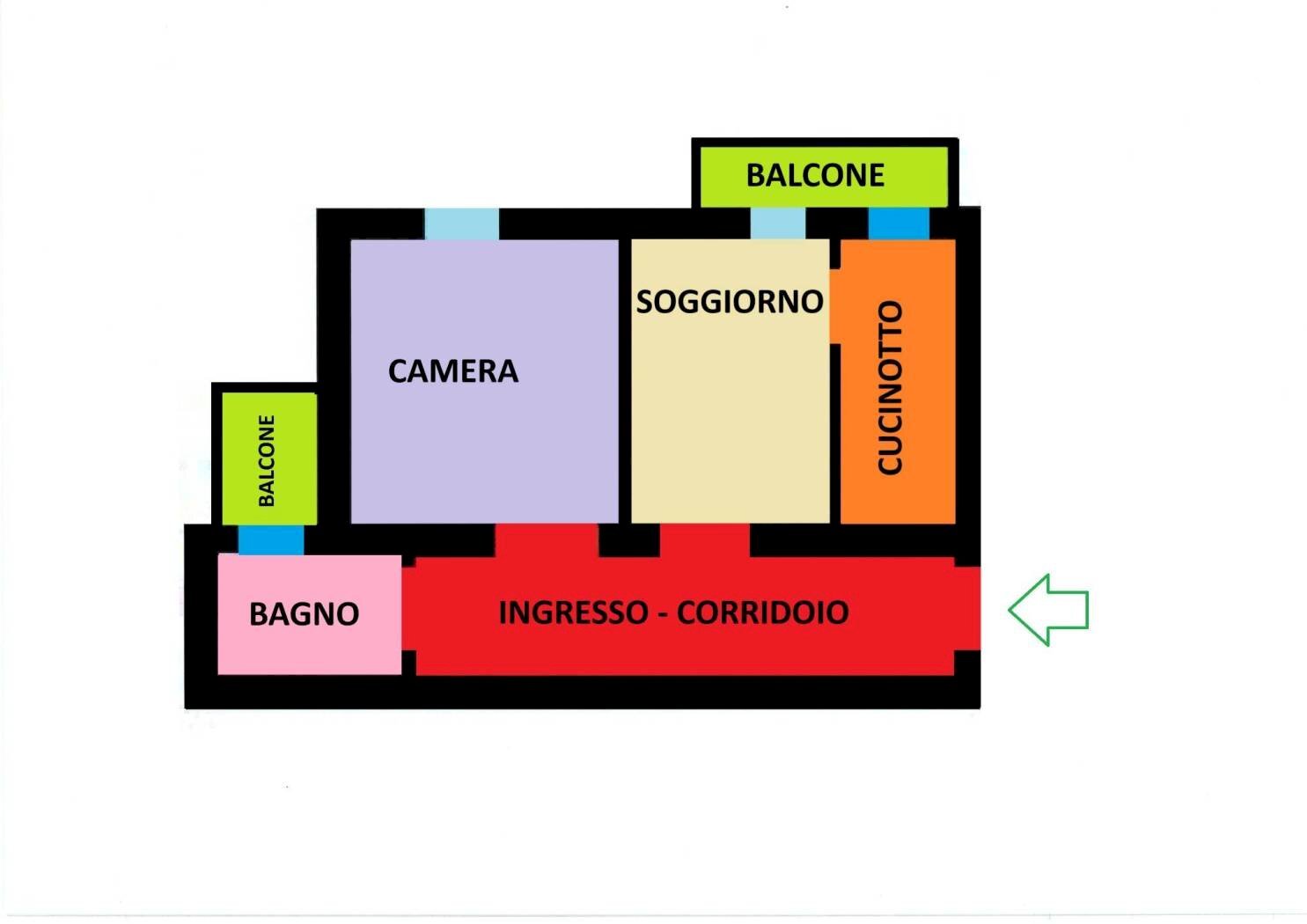 Appartamento via Giuseppe Giusti, Bologna (zona Corticella) - planimetria 1