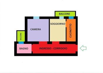 Planimetria - Appartamento via Giuseppe Giusti, Bologna (zona Corticella) - foto 1
