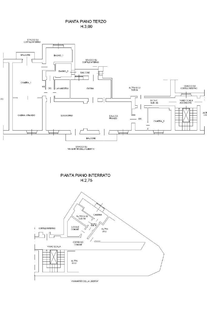 Apartment Via martiri della libertà, Torino (neighborhood Borgo Po) - floor plans 1