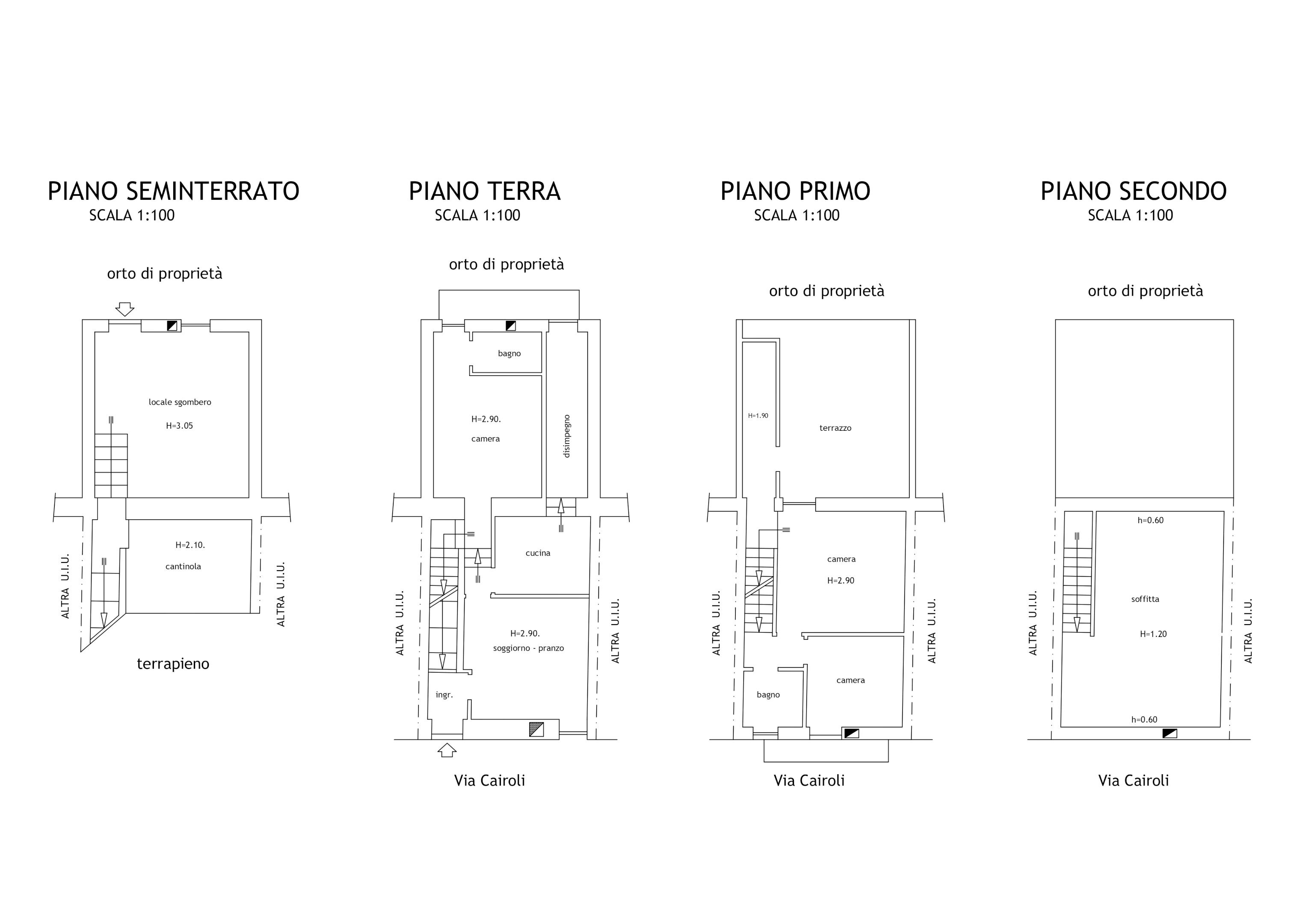 Townhouse via Cairoli, 156, San Marco la Catola - floor plans 1