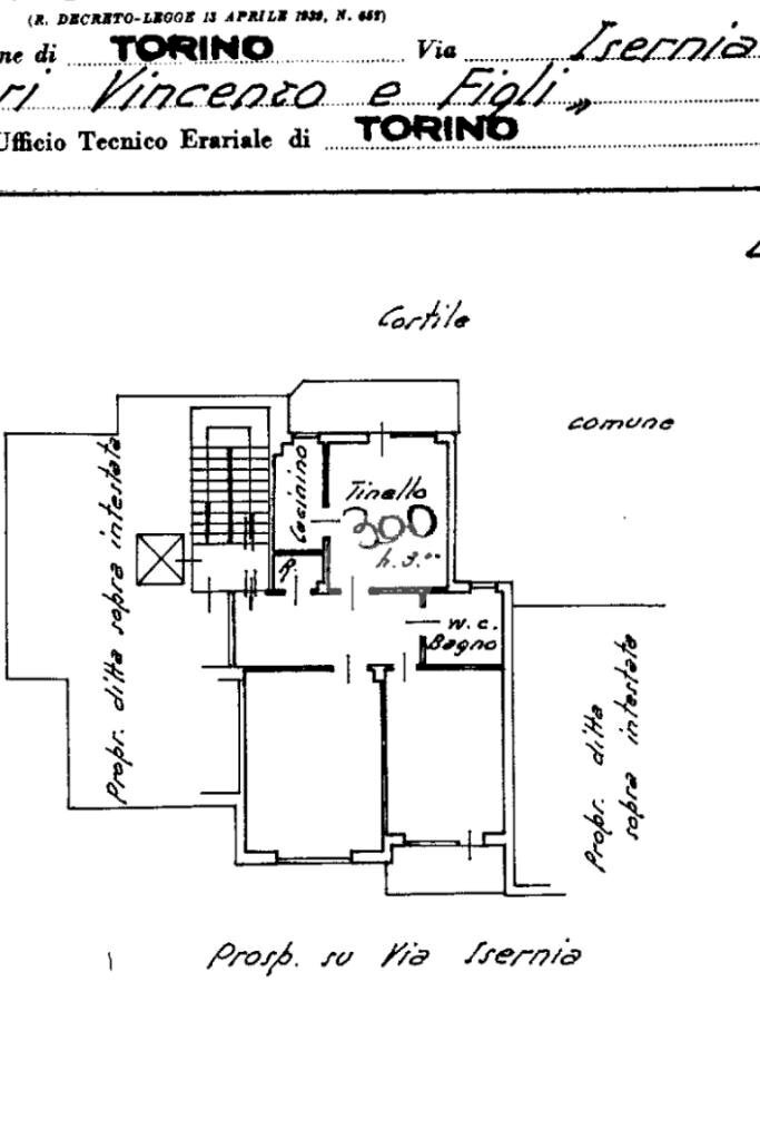 Three-room apartment Via Isernia, Torino (neighborhood Lucento) - floor plans 1