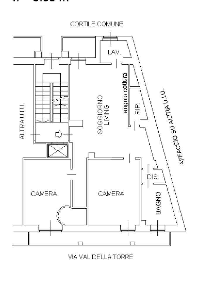 Apartment Via Val della Torre, Torino (neighborhood Lucento) - floor plans 1