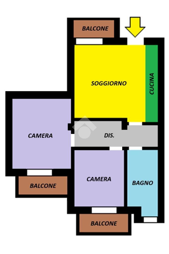Three-room apartment Via Cascina Belvignate, Cassano d'Adda - floor plans 1
