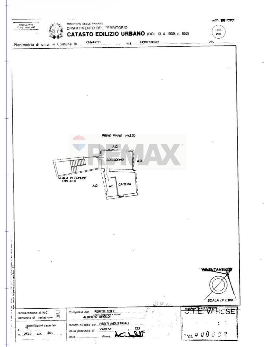 Pianta 2D - Two-room apartment Cunardo - floor plans 1