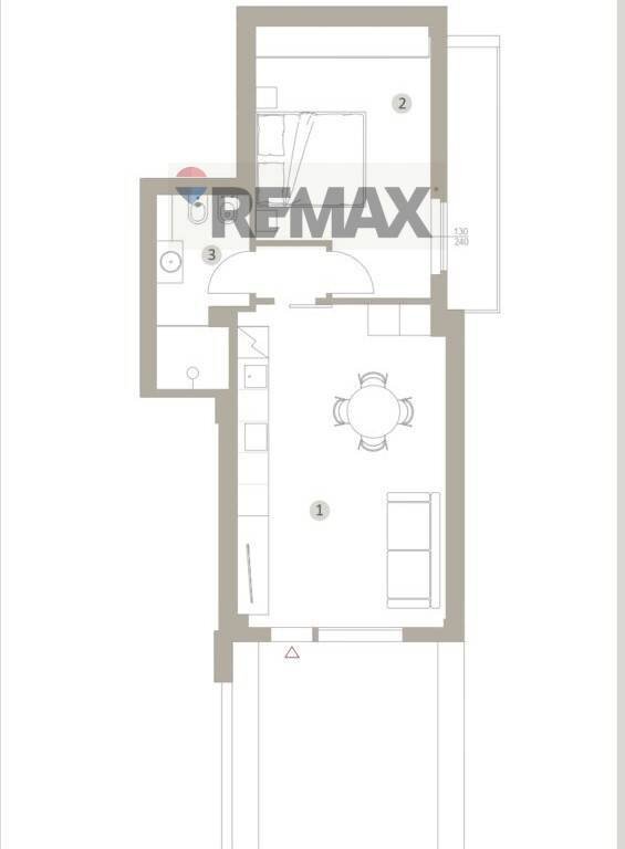 Pianta 2D - Bilocale Via Garibaldi
 
34, Senigallia - planimetria 1