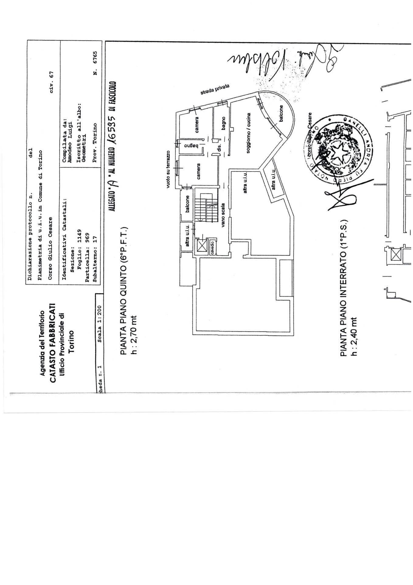 Planimetria - Four-room apartment Corso Giulio Cesare
 
67, Torino - floor plans 1