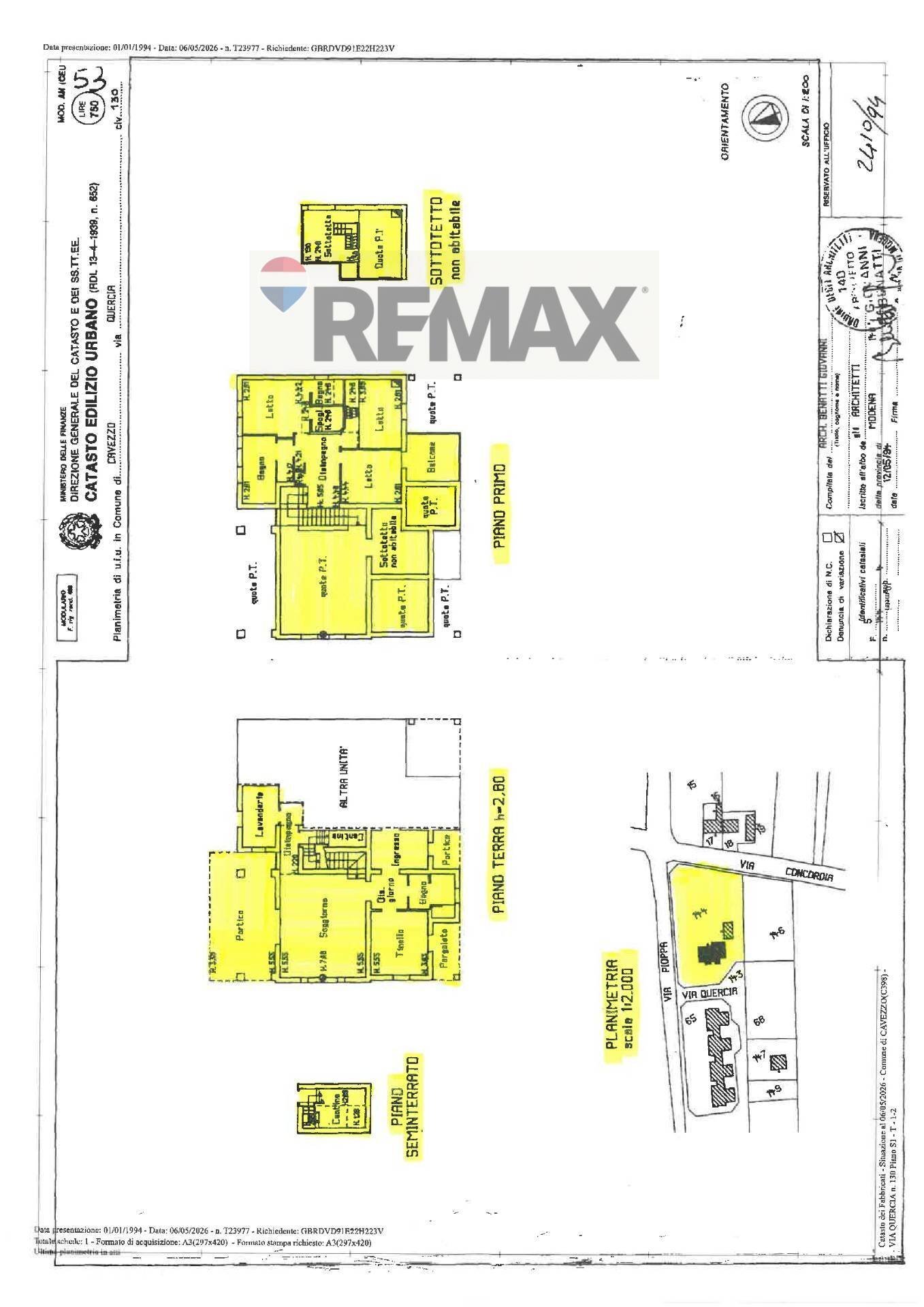 Pianta 2D - Villa via Quercia
 
130, Cavezzo - planimetria 1