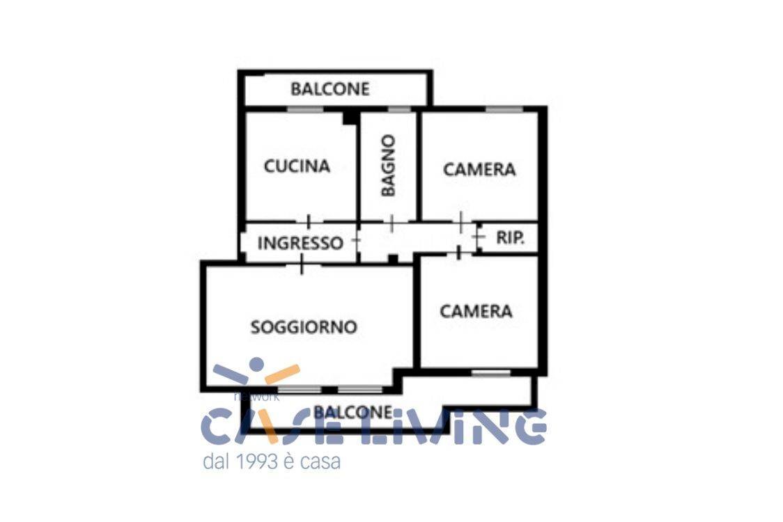 Foto 21 - Three-room apartment Via Circonvallazione
 
26, Rosate - floor plans 1