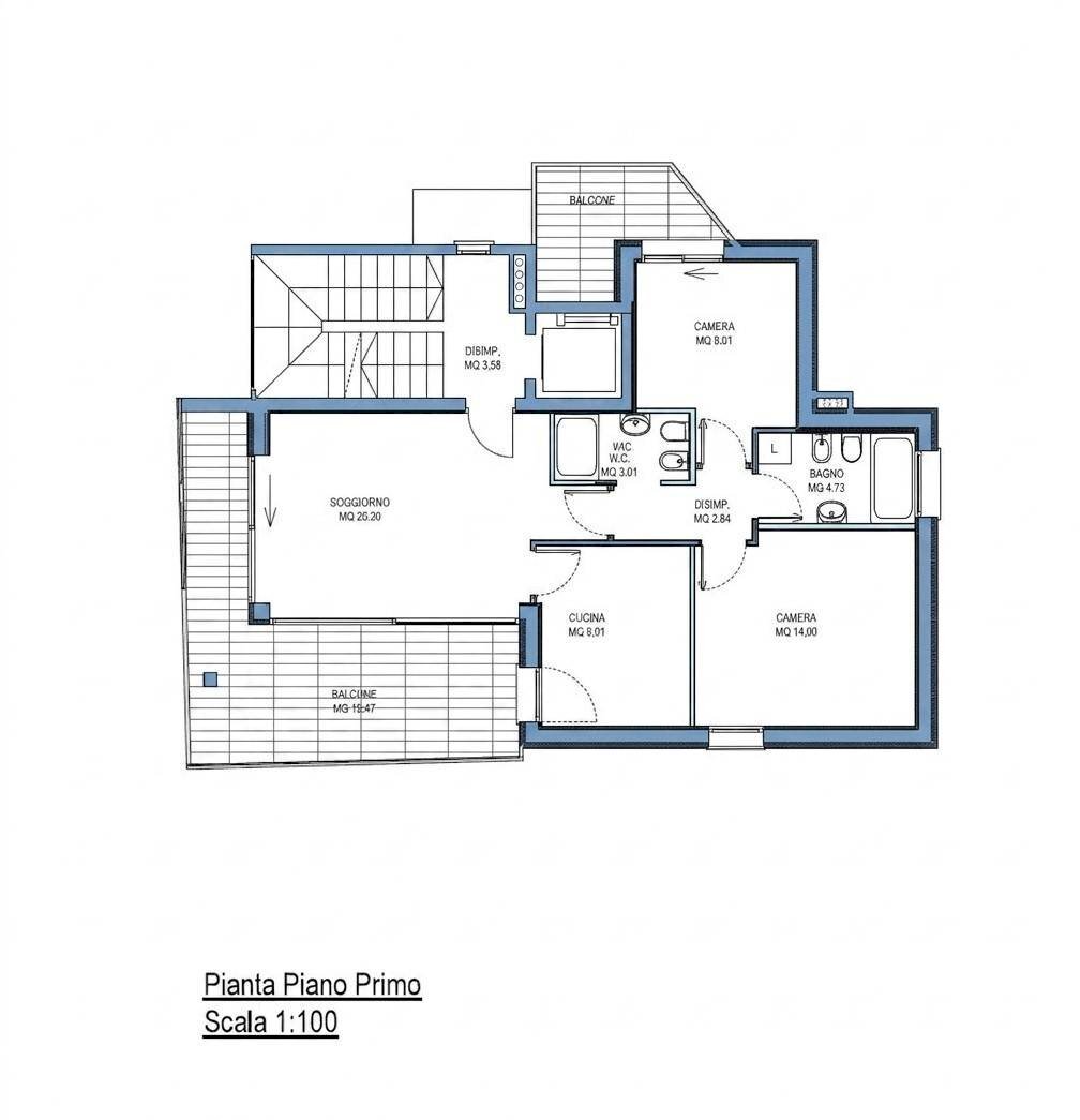 Foto 11 - Three-room apartment Via Levantina
 
0, Jesolo - floor plans 1