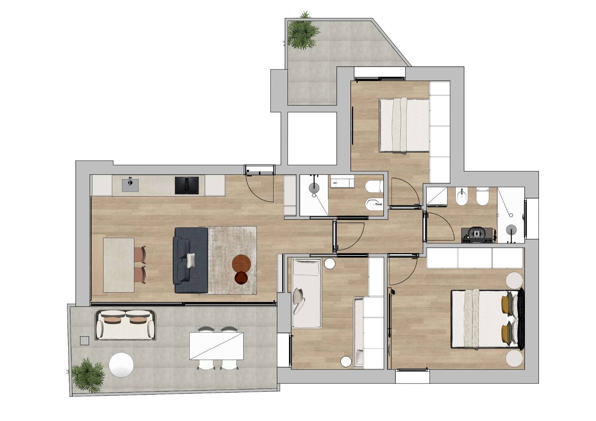 Foto 12 - Four-room apartment Via Levantina
 
0, Jesolo - floor plans 1