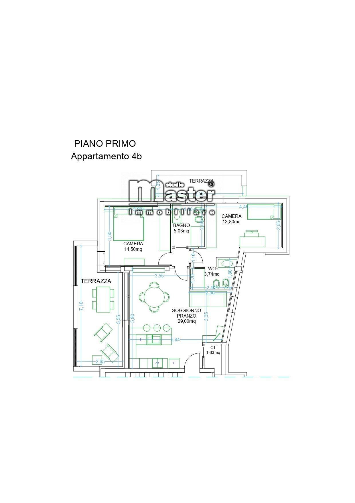 Foto 18 - Trilocale viale luzzatti, Treviso - planimetria 1