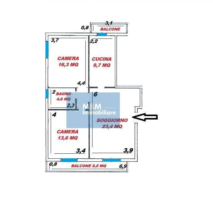 Foto 25 - Four-room apartment Via Risorgimento
 
26, Nettuno - floor plans 1