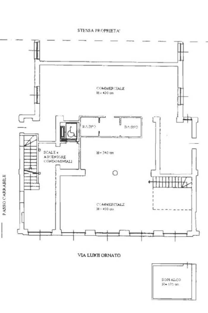Negozio via Luigi Ornato, 12, Milano (zona Niguarda) - planimetria 1