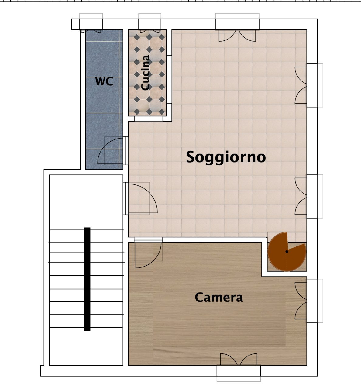 Piano Primo Stato Attuale.png - Three-room apartment Via Cesare Costa 258, Modena (neighborhood Circoscrizione 1) - floor plans 1