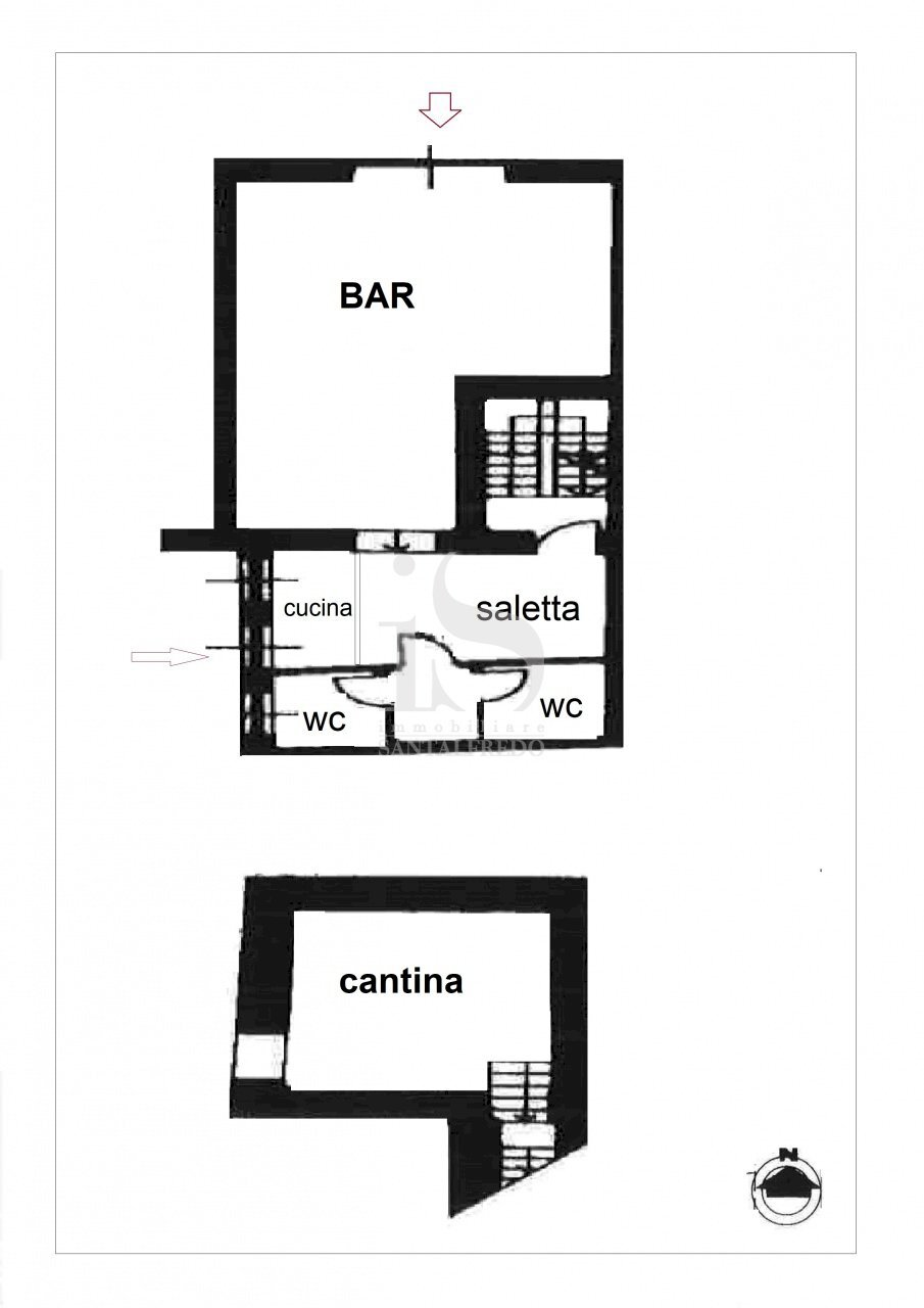 Monza Via Prina Bar in Vendita Planimetria - Shop Via Carlo Prina, 5, Monza - floor plans 1