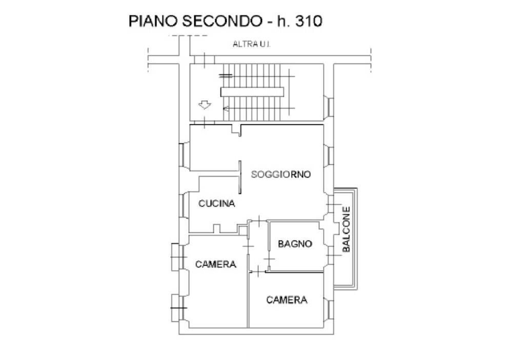 Three-room apartment Via della Carderia, Pinerolo - floor plans 1