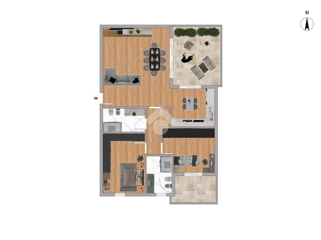 Four-room apartment Via tosarelli villanova, Castenaso - floor plans 1