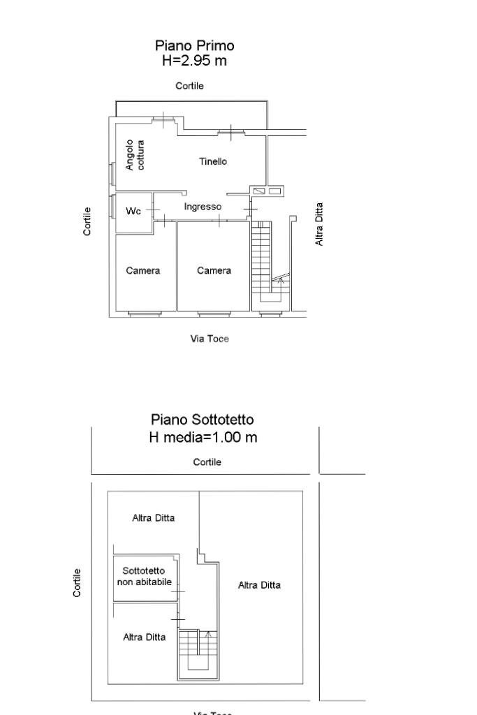 Three-room apartment Via toce, Torino (neighborhood Falchera) - floor plans 1