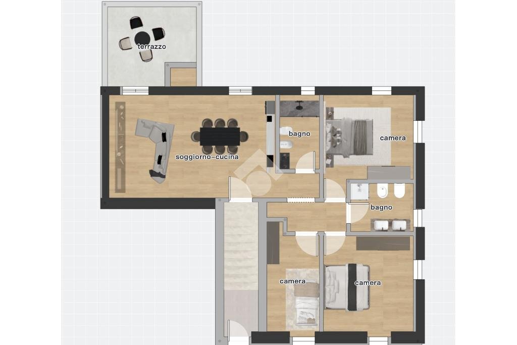 Four-room apartment Via Casale, Verucchio - floor plans 1
