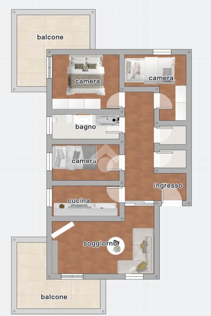 Four-room apartment Via Arturo Toscanini, Poggio Torriana - floor plans 1