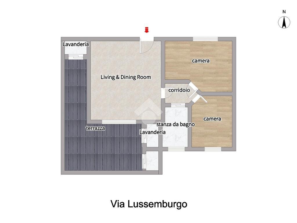 Three-room apartment Via Lussemburgo, Orbassano - floor plans 1