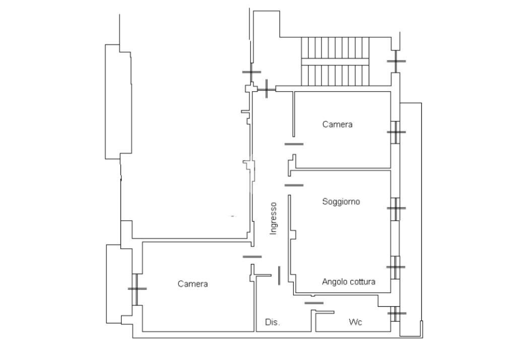 Four-room apartment Via Saluzzo, Pinerolo - floor plans 1