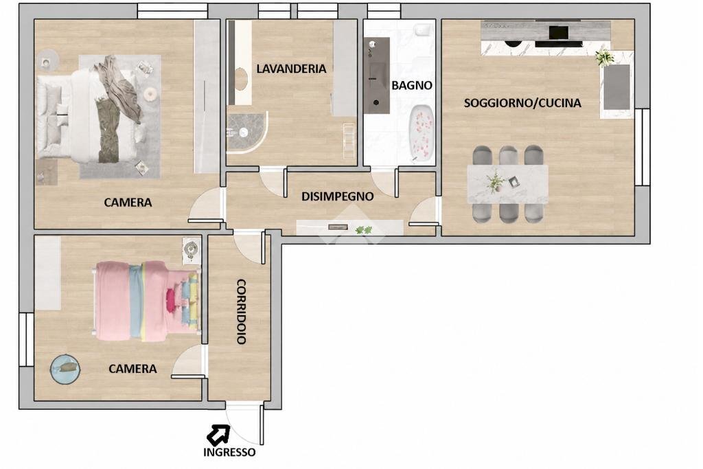 Trilocale Via giuseppe verdi, Cusano Milanino - planimetria 1