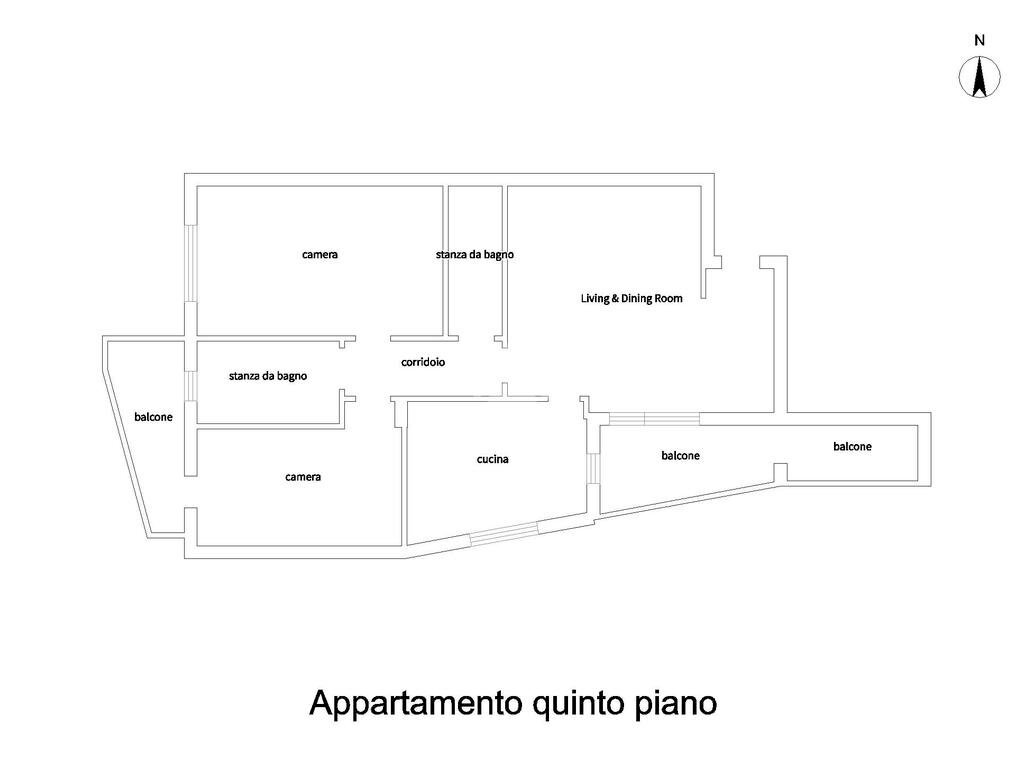 Trilocale Via delle Piante, Rimini - planimetria 1
