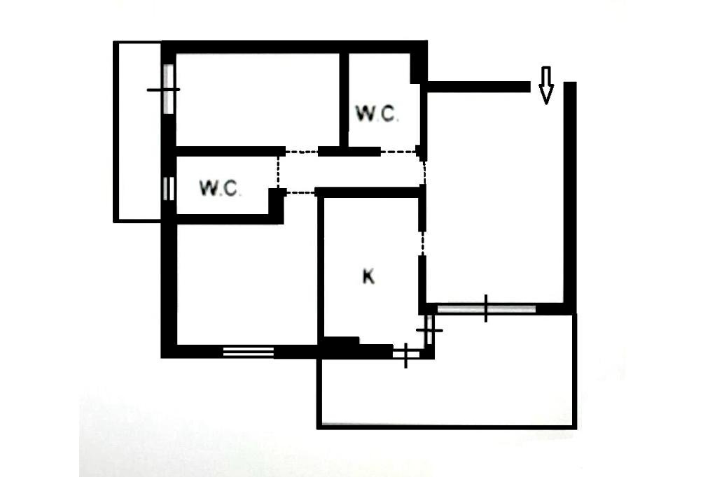 Three-room apartment Via Caduti in Missione di Pace, Milano (neighborhood Rubattino) - floor plans 1