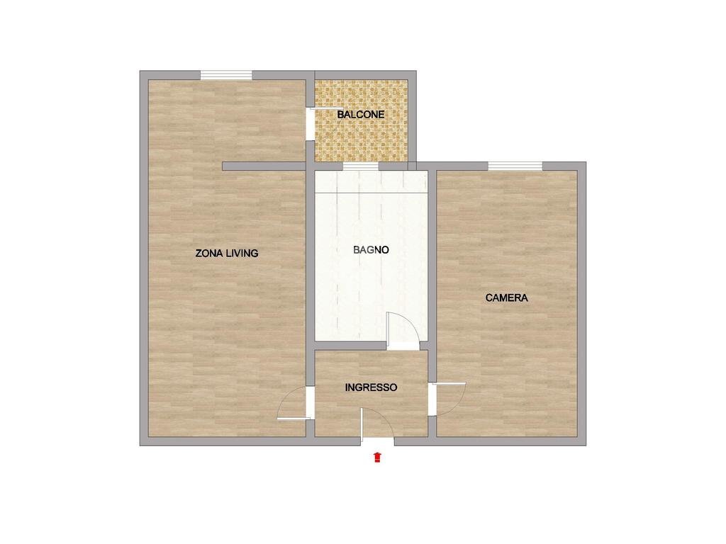 Bilocale Via Dei Tulipani, Milano (zona Giambellino) - planimetria 1