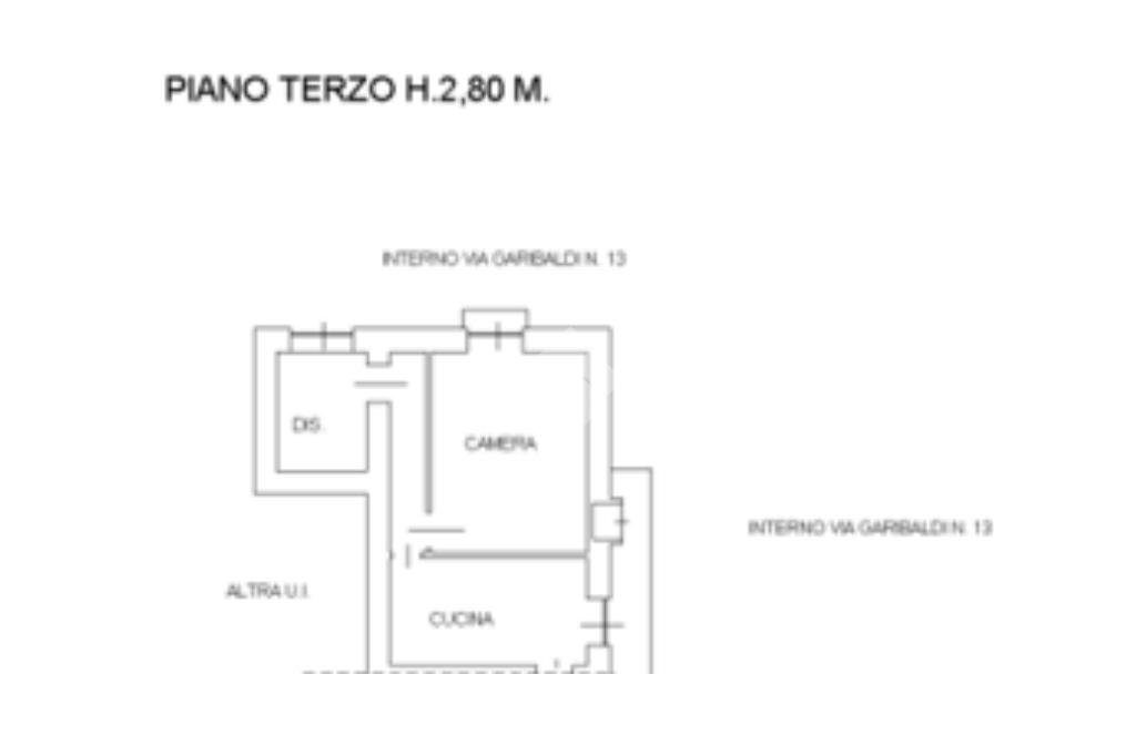 Bilocale Via Giuseppe Garibaldi, Torino (zona Quadrilatero Romano) - planimetria 1