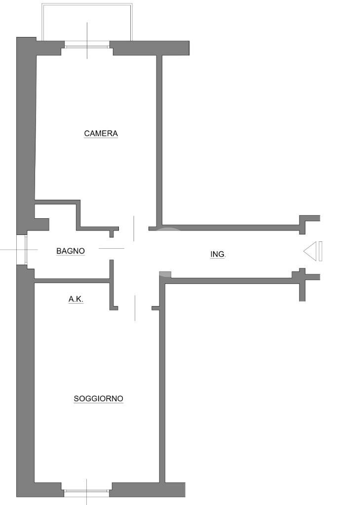 Two-room apartment Via privata varallo, Milano (neighborhood Cimiano) - floor plans 1