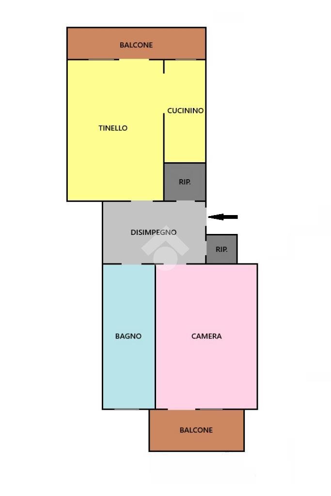 Bilocale Via Domenico Cimarosa, Torino (zona Barriera Milano) - planimetria 1