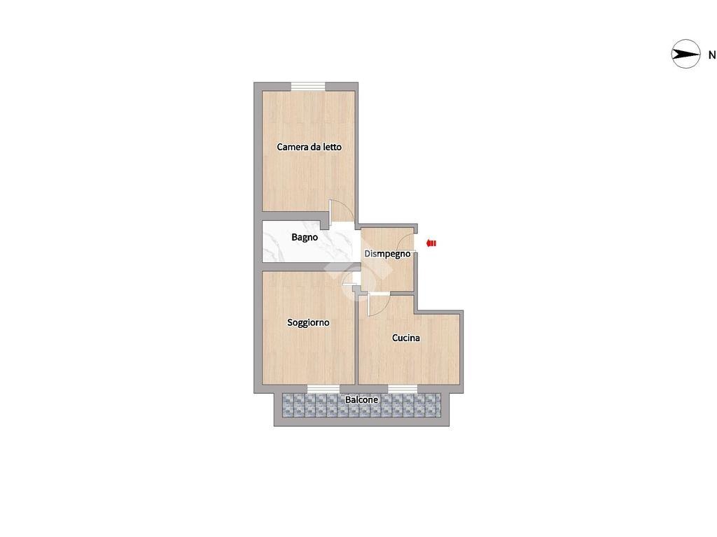 Two-room apartment Via Domenico Cimarosa, Pioltello - floor plans 1