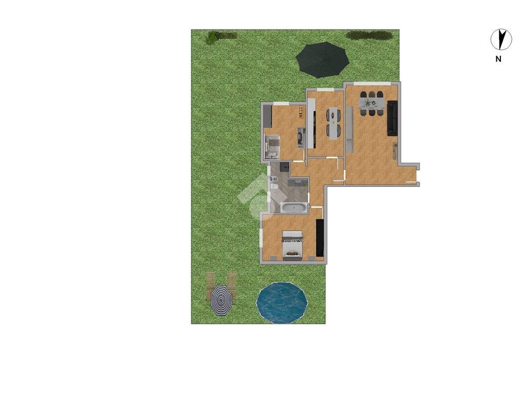 Three-room apartment Via Oberdan, Legnano - floor plans 1
