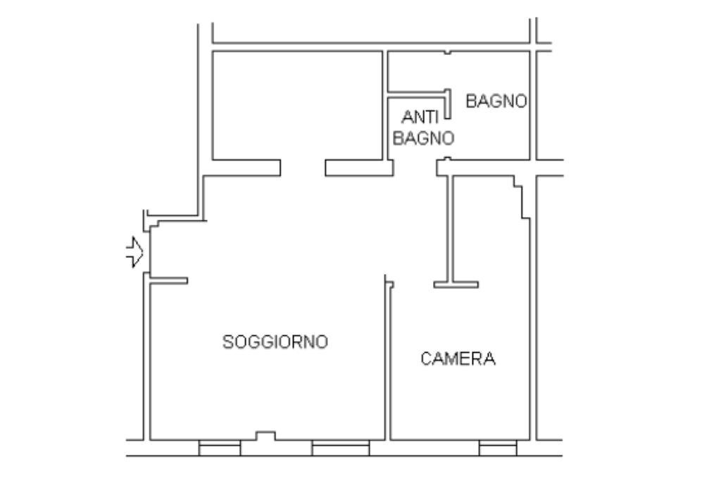 Two-room apartment Via Battindarno, Bologna (neighborhood Santa Viola) - floor plans 1